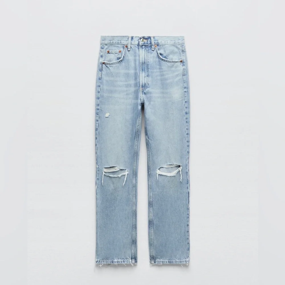 Zara Ripped Straight Jean - Picture 1 of 4